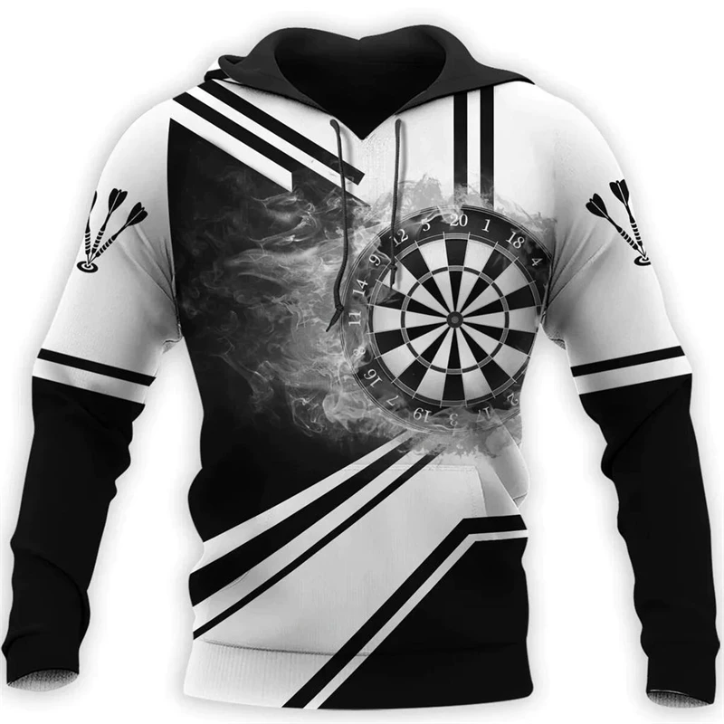 Darts Dartbord 3d gedruckt Hoodie für Männer Herbst kleidung Langarm Hoodies Streetwear Freizeit übergroße Kapuze Sweatshirt