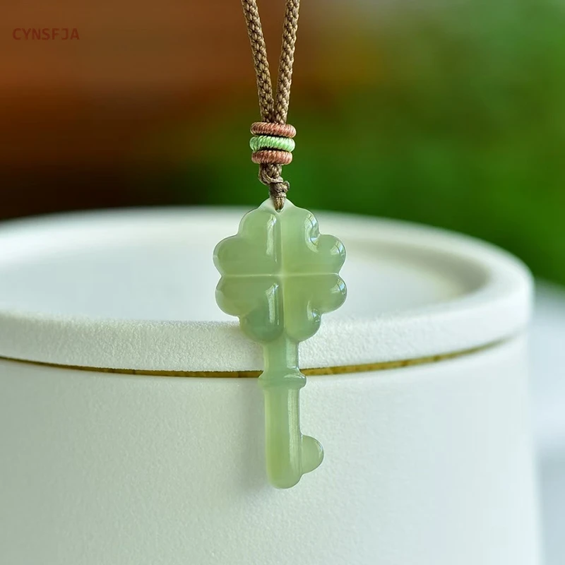 

CYNSFJA New Real Certified Natural Hetian Nephrite Unisex Lucky Amulets Love Happiness Jade Pendant High Quality Blessing Gifts