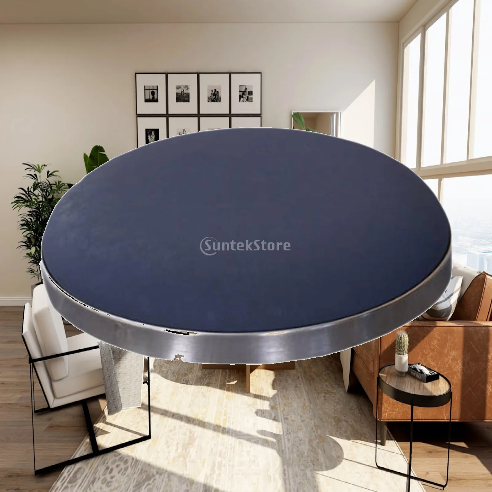 Chair Seat Replacement Round PU Leather Cushion Anti Slip Waterproof Cover for Bar Furniture and Workshops