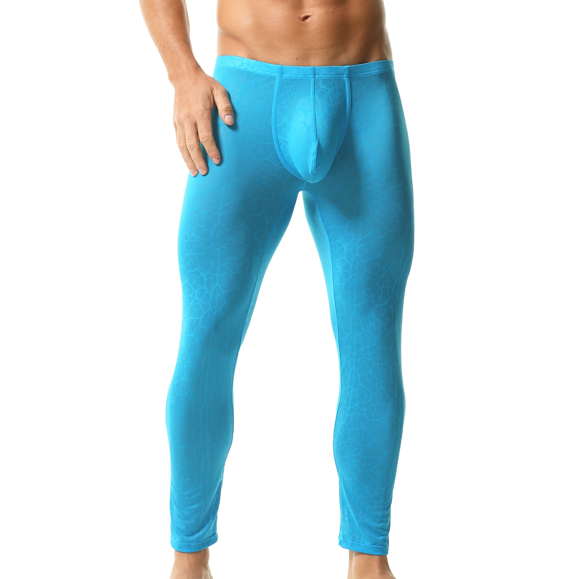 

Мужские спальные штаны однотонные, кружевные, полупрозрачные, облегающие, повседневные, эластичные, дышащие, комфортные, длинные