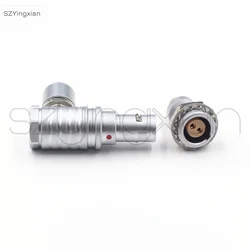 FHG/ECG EGG Socket 0B 2-Pin Push-Pull Self-Locking Right Angle Plug 90 Degree Metal Circular Camera Connector