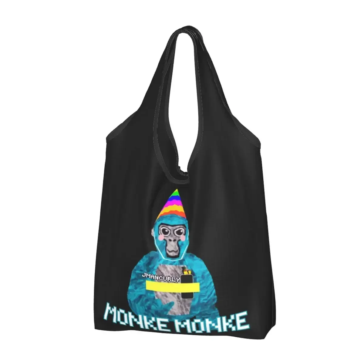 

Gorilla Tag Jmancurly Monke Vr Gamer Portable Tote Shopping Bags Reusable Shopper Bag Grocery Handbag Shoulder Bag