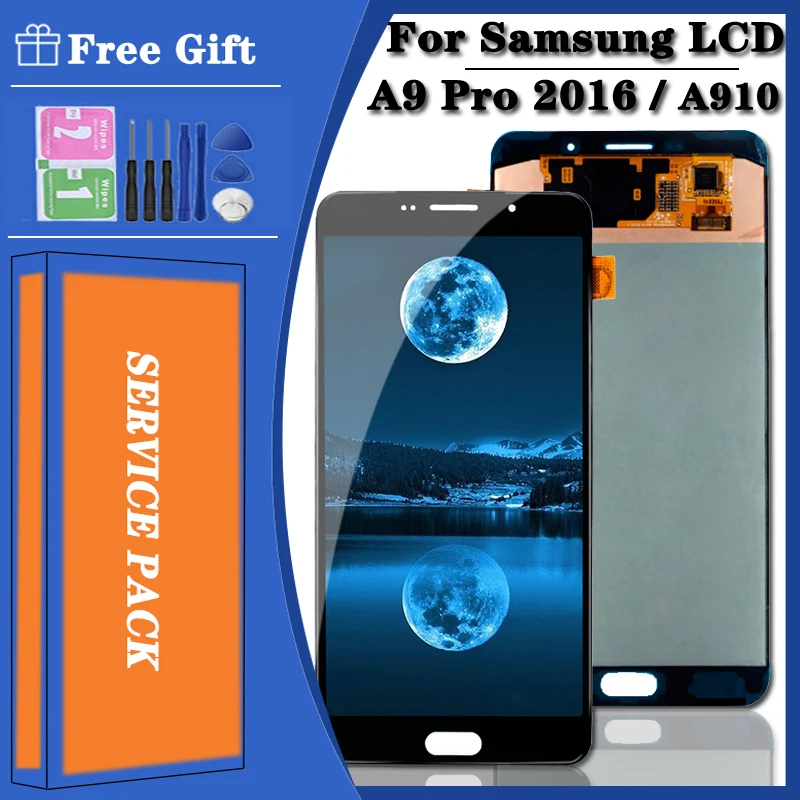 

6.0" New Display for SAMSUNG A910 LCD Screen Touch Digitizer A9 Pro 2016 A9100 A910F LCD Display Replacement