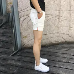 Sexy Skinny White Shorts Mens Slim Tight Green Cotton Short Pants Slim Fit Social Night Club Outfits Black Elastic Hot Shorts