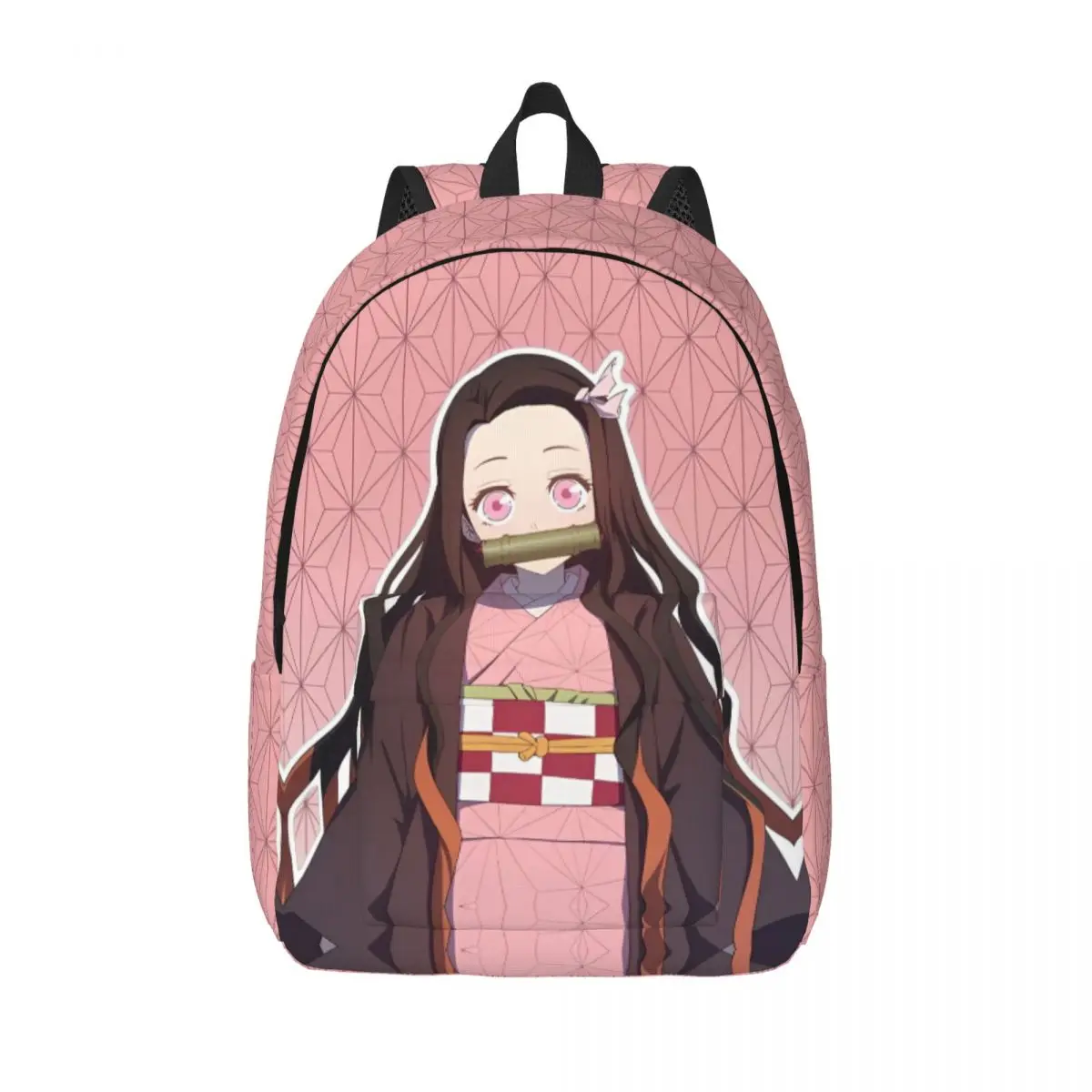 Anime Demon Slayer Nezuko Kamado Backpack Middle High College School Student Book Bags Teens Daypack with Pocket