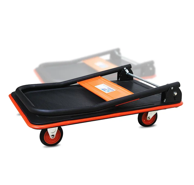 

Folding mobile platform trolley with 360-degree rotating wheels 660 lb weight capacity for loading trolley platform Han car