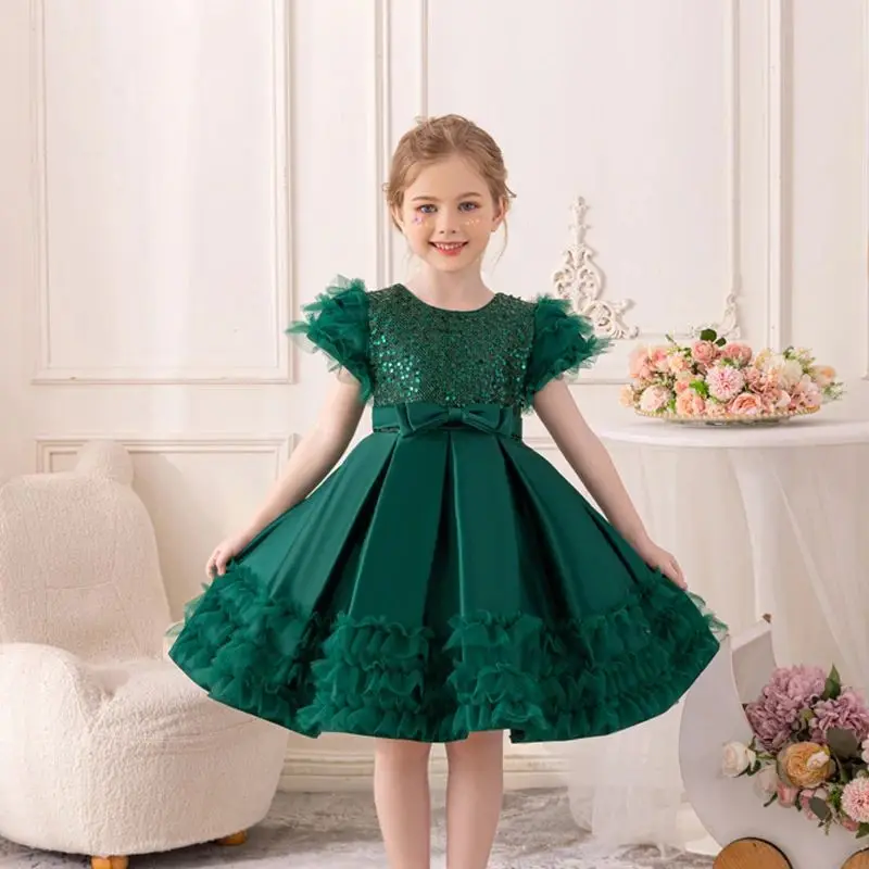 Girls Birthday Party Costumes Kids Eleghant Wedding Dresses Kids Girl Princess Dress Baby Christmas Halloween Gown 2-10 Years