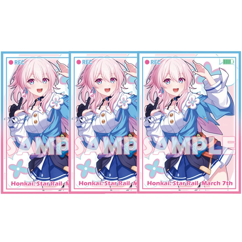 60Pcs/Set ACG Cards Sleeve Honkai Star Rail March 7th Anime Game Characters DIY Laser Version Colorful Cards Protective Cover