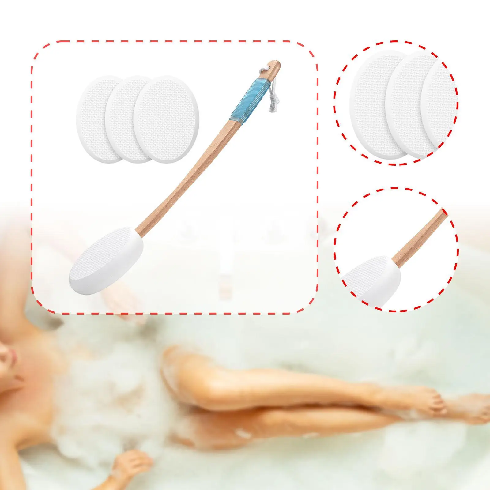 

Lotion Applier for Back with Long Handle Reusable Anti Slip Back Lotion Applier