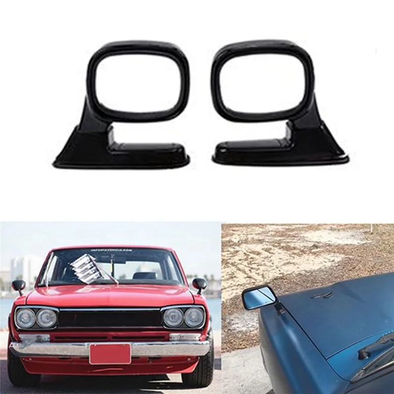 Authentic 2Pcs Universal Hood Side Rear View Mirror Auto Exterior Adjustable Reflector SUV Truck Black Spare Parts - view 4