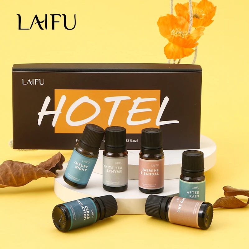 디퓨저, 아로마테라피, 비누 만들기, 휴식, 피부 및 헤어 케어, 천연 향료용 6x10ml 에센셜 오일 키트.