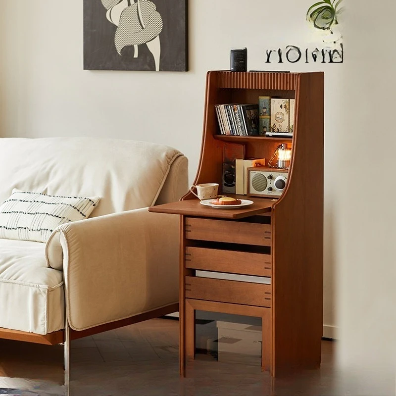 

Retro style removable side cabinet living room 2025 new sofa side cabinet, multi-functional locker storage cabinet