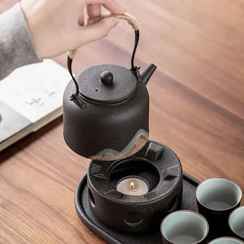 Japanese Style Warm Tea Stove Teapot Tea Set Candle Tea-Boiling Stove Scented Tea Warm Tea Small Tea Maker Tea Infuser  Tea Sets