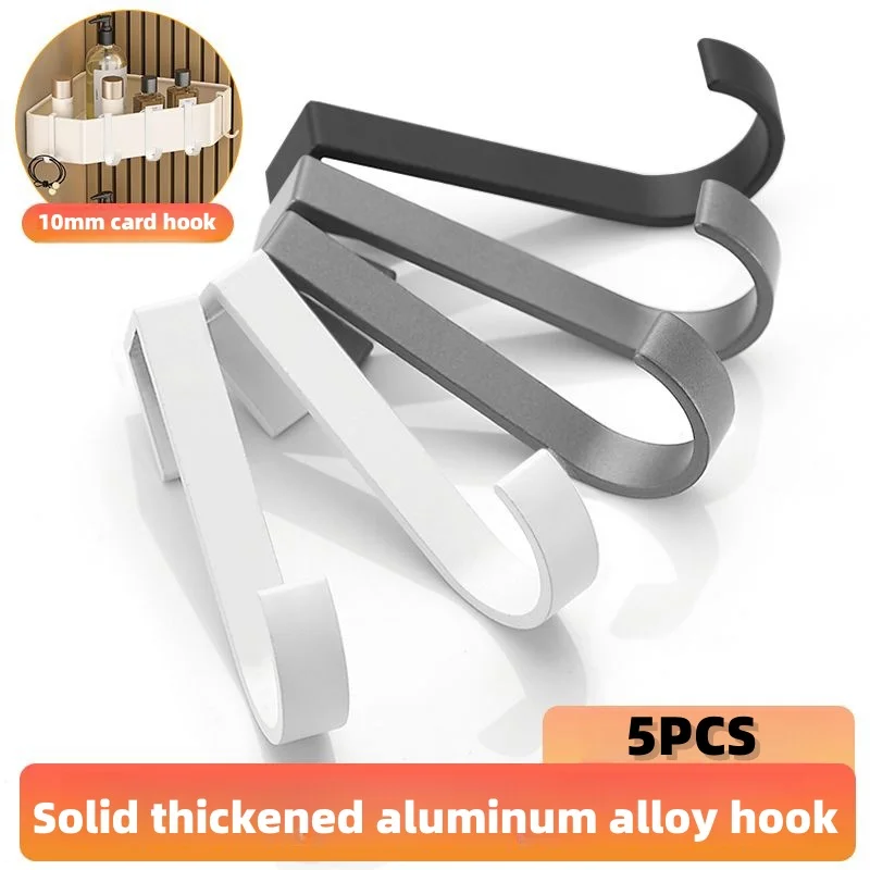 S-hook, Rack special accessories for sliding removal Space, Aluminum punch-free solid thickened metal hooks,5PCS