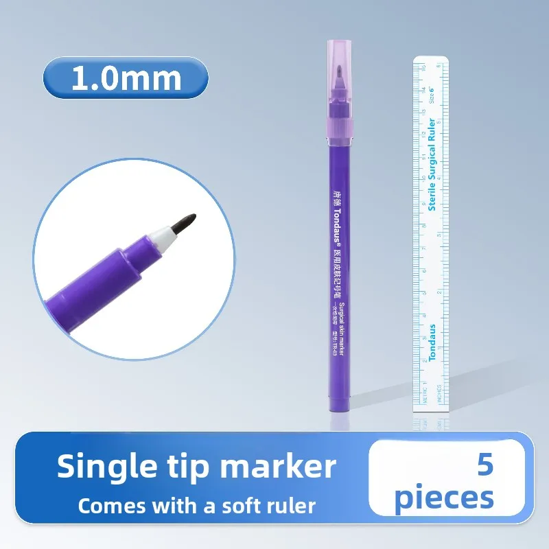 

ChiJiaoDr Skin Surgery Marker Pen 5PCS Ethylene Oxide Disinfection Positioning Pen Medical
