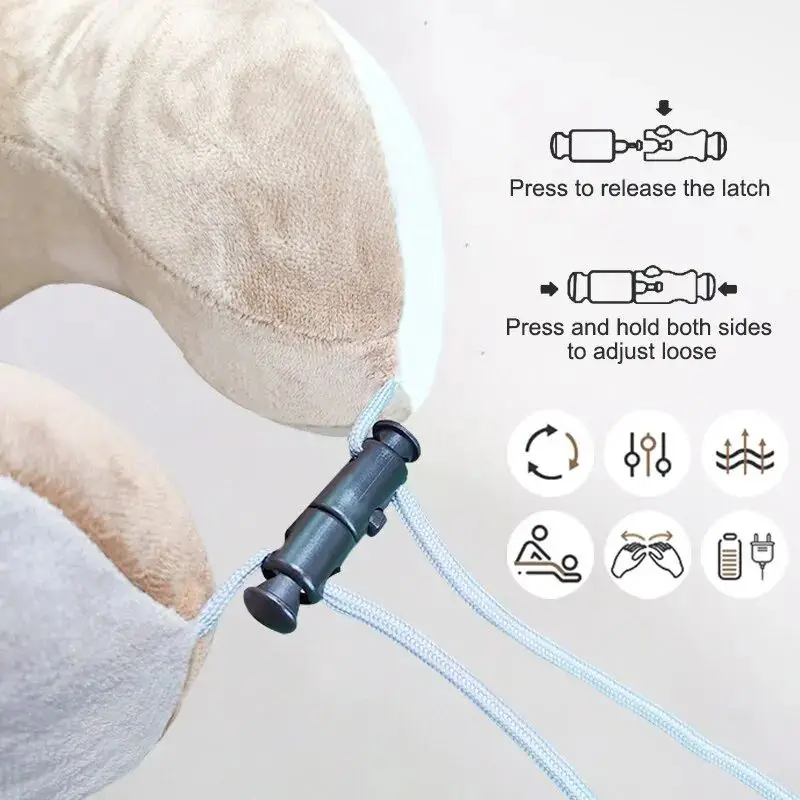 Electric Massage Pillow Neck Relaxation Tool U-shaped Fits the Neck Suitable for Travel Home Massage Single Button Operation