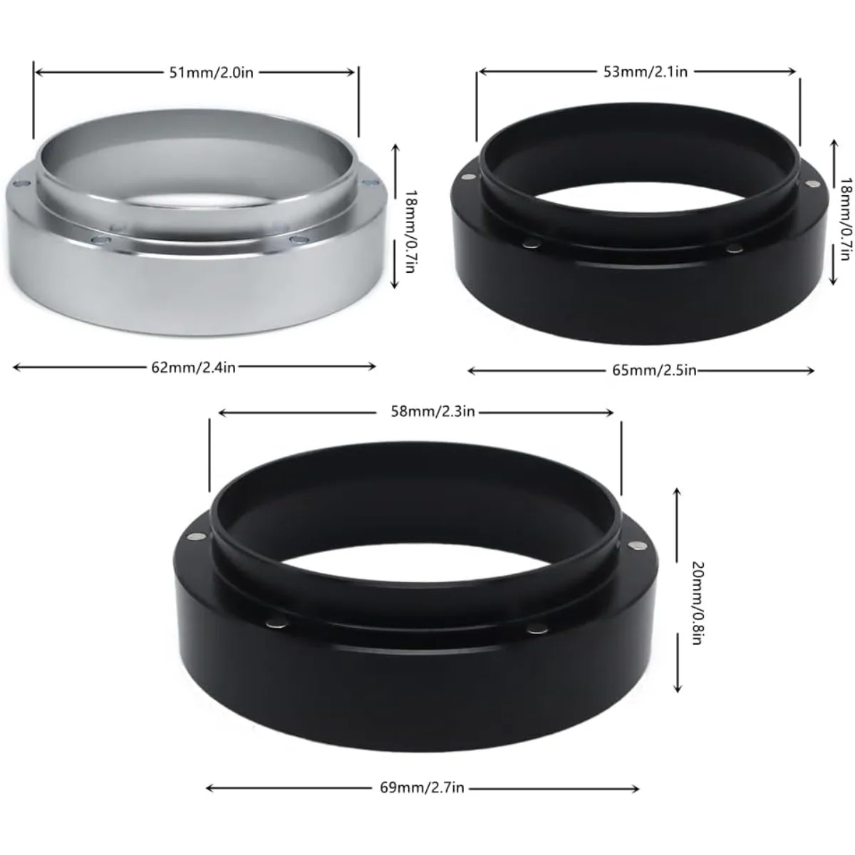 Coffee Grinder Catcher Ring Anti Fly Powder Dosing Ring 51mm 53mm 58mm Coffee Handle Cloth Powder Ring Coffee Tools