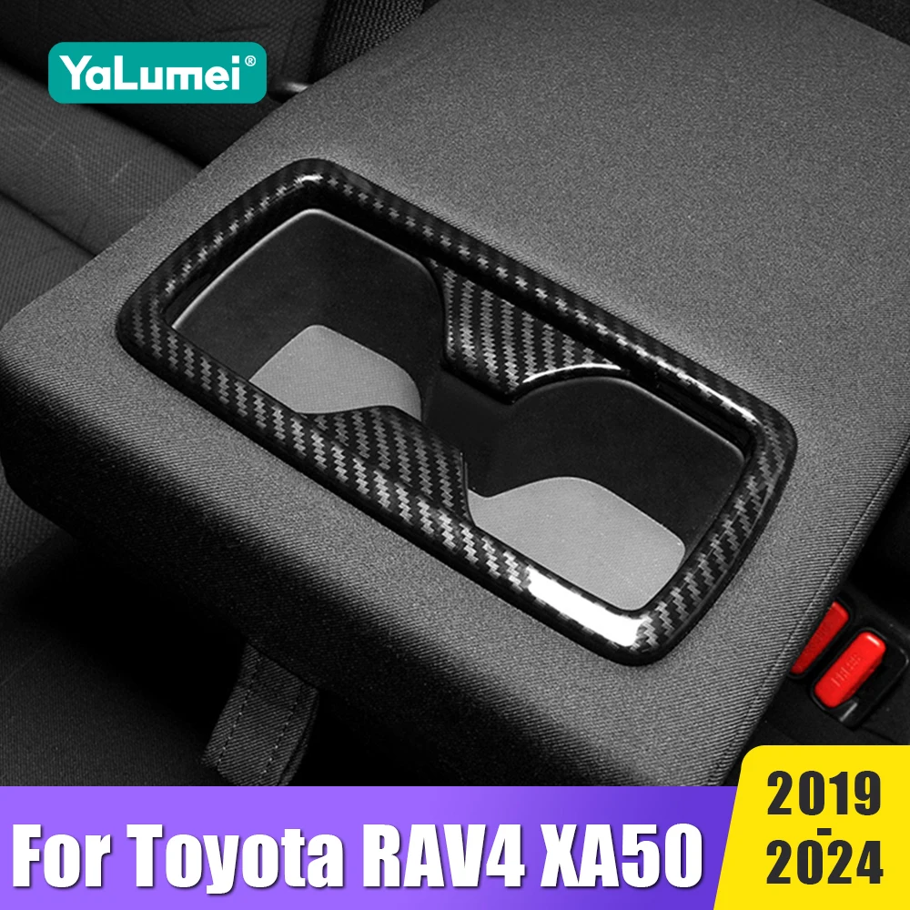 

Car Accessories For Toyota RAV4 XA50 2019 2020 2021 2022 2023 2024 Hybrid Auto Rear Seat Water Cup Holder Trim Armrest Stickers