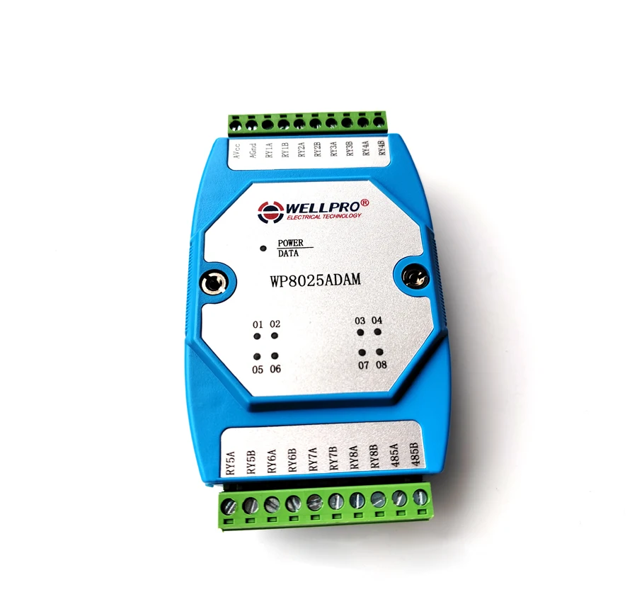 Modulo relè 8 canali normalmente aperto MODBUS RTU comunicazione RS485-WP8025ADAM