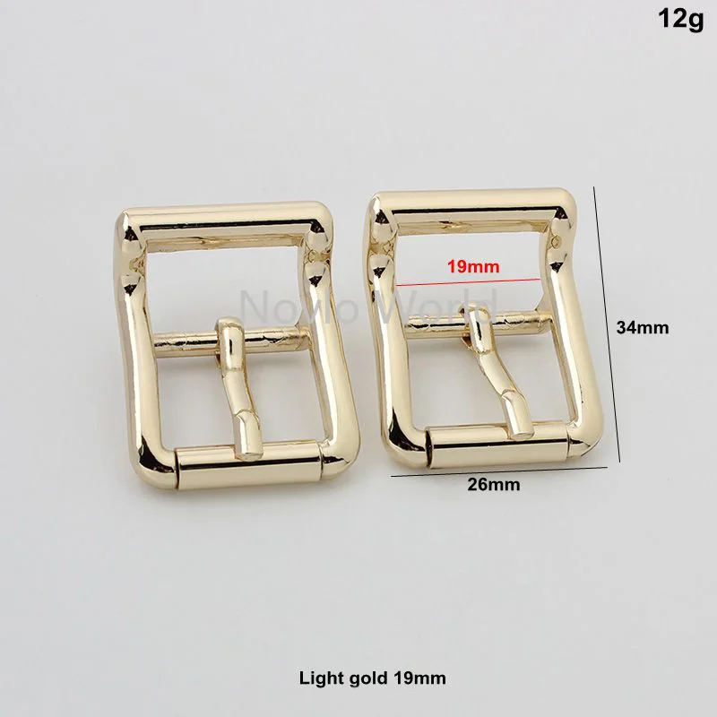 10-50pcs 3 colors 19mm 25mm rectangle polished metal pin buckle for diy leather bag backpack Pets straps adjust buckle