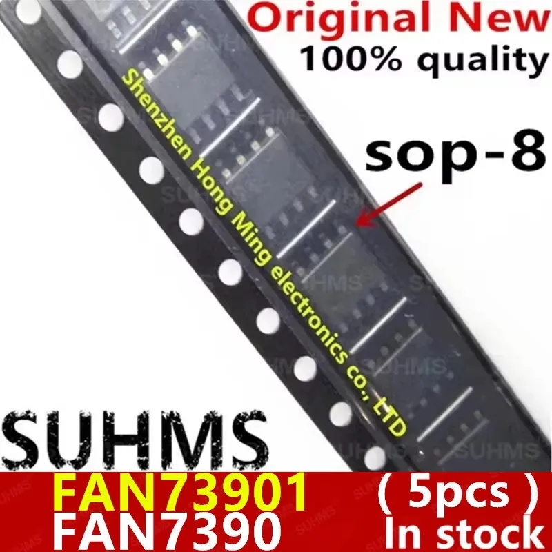 (5 개) 100% 새로운 FAN7390 FAN73901 FAN7390MX FAN73901MX sop-8