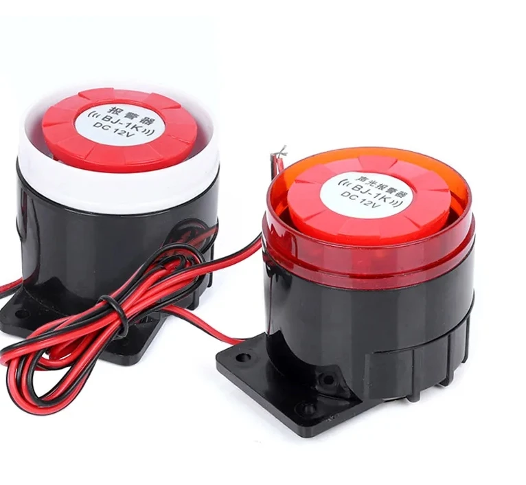 2ชิ้น12V 24V 220V สัญญาณไม่มีไฟเสียงและไฟสัญญาณเตือนแตรป้องกันการโจรกรรมอิเล็กทรอนิกส์