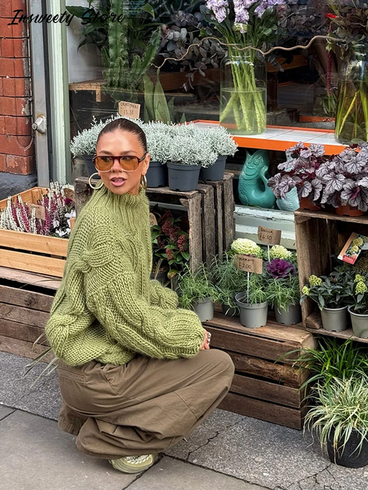 

Повседневная водолазка, вязаный свитер, женский однотонный мягкий плетеный пуловер с длинными рукавами, осень-зима 2022, женский модный уютный топ