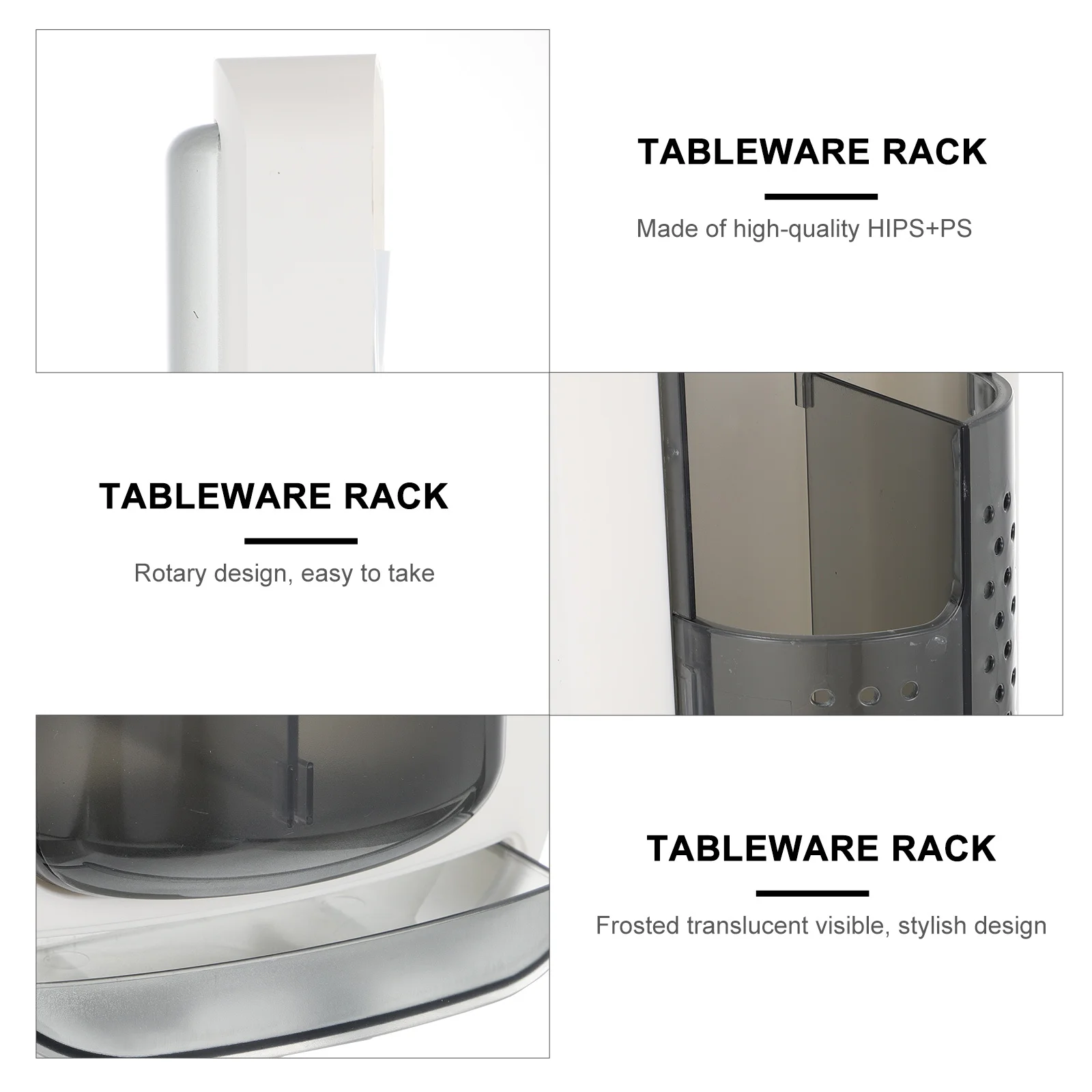 

1 pc Wall-Mounted Cutlery Storage Rack With Detachable Drain Pan Frosted Chopsticks Cage Lightweight Spoon Fork Holder Household