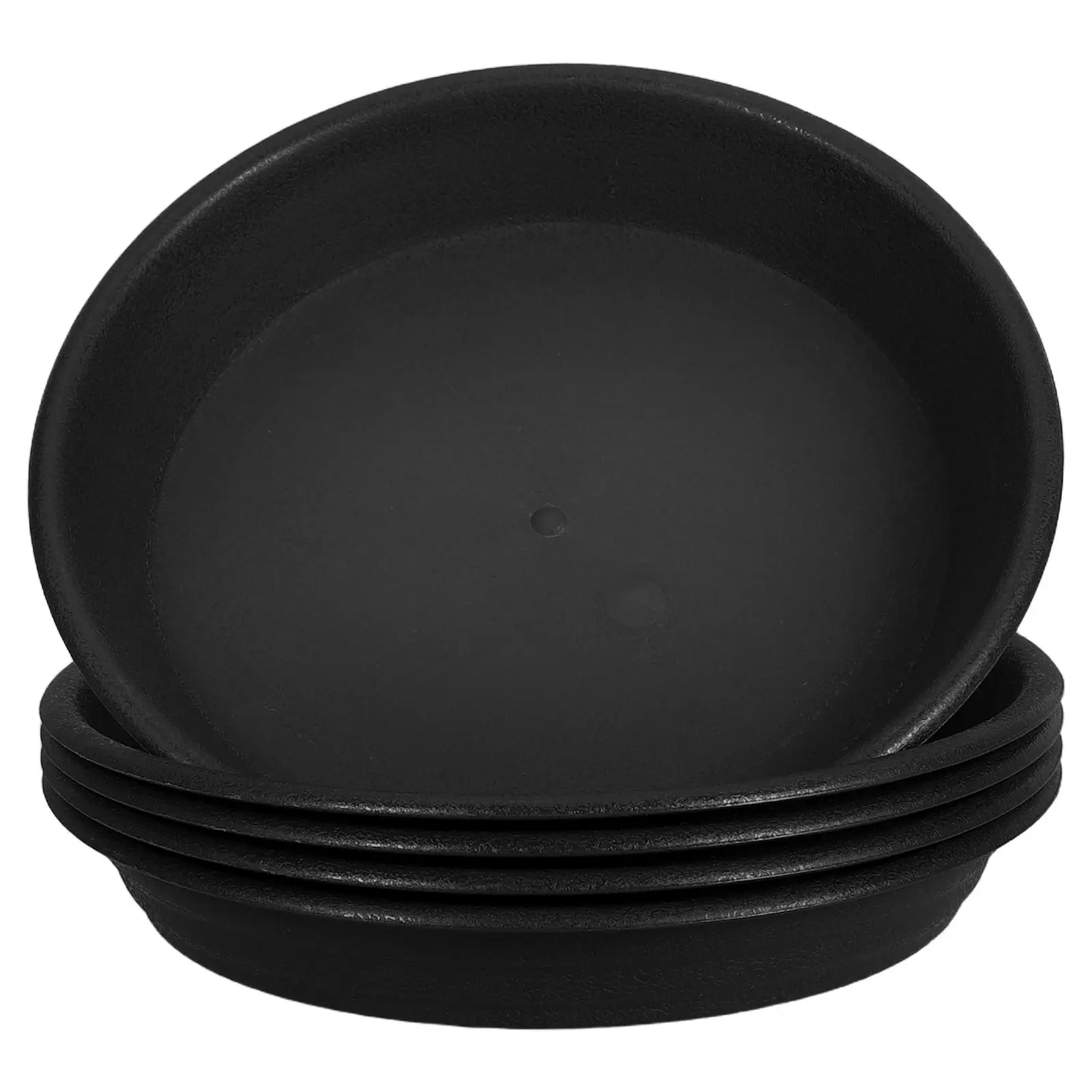 

5 Pcs Flower Pot Trays Thickened PP Plastic Durable Plant Saucers Round Planter Drip Trays Water Collection Set Black Plastic