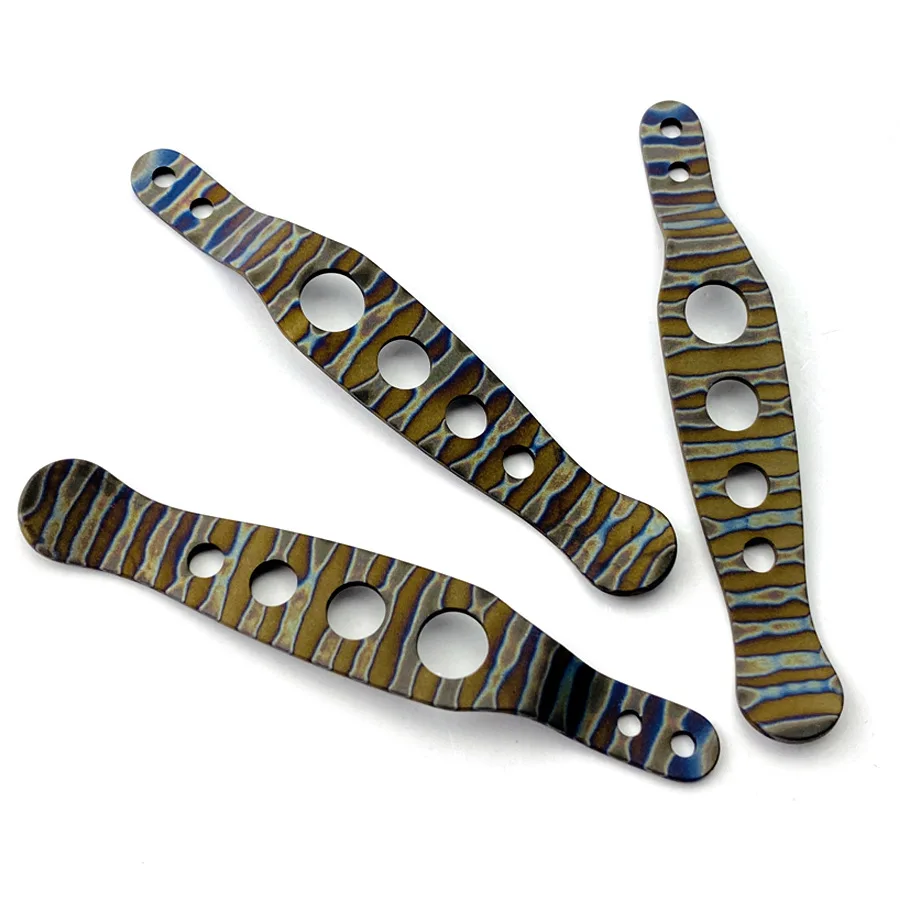 3 Types Titanium Pocket Clip Back Clamp for Rick Hinderer XM18 XM24 ZT0055 ZT0560 Knives DIY Making Parts Flame Pattern