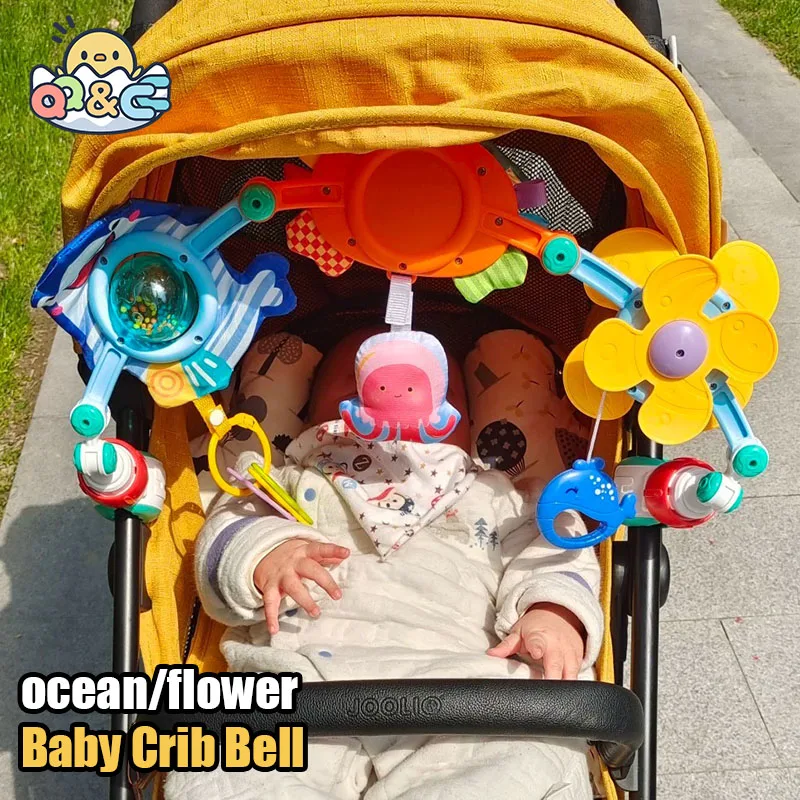 

Baby Crib Bell Toy Comfort Pendant Trolley Hanging Bells Educational Toys Newborn Rattles Plush Stroller Cartoon 0-24 Monthsl