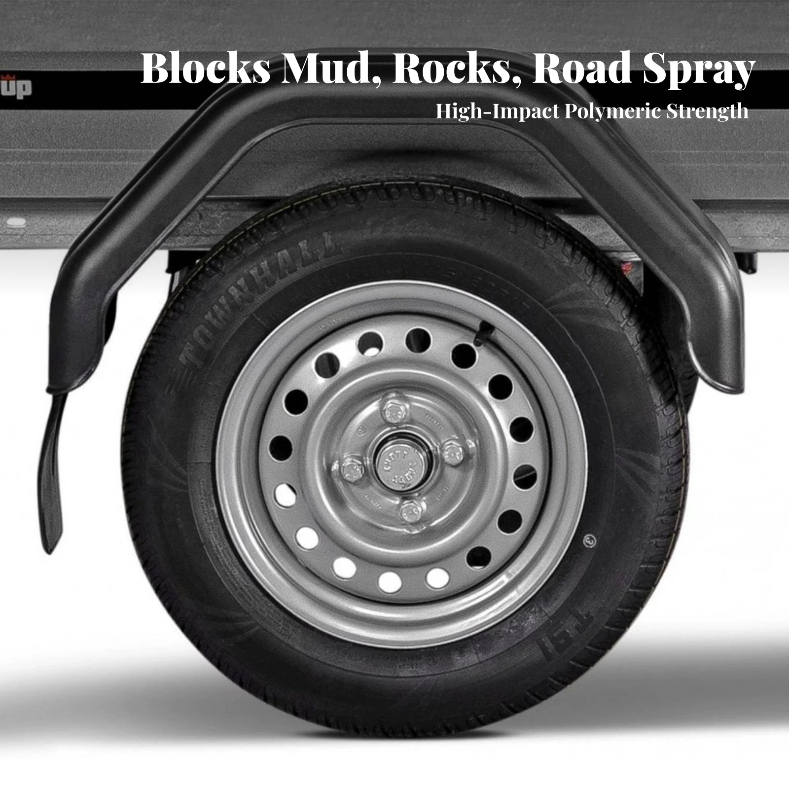 Wheel Mudguard Cover Plastic Trailer Mudguard Wheel Arch Cover Curved RV Mudguard Skirt Long-Lasting for Caravan Owners