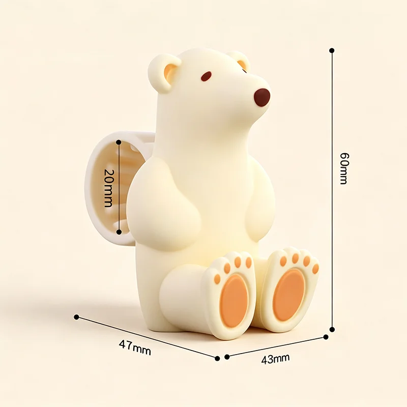 No Drill Silicone Door Stopper Cute Bear Anti-collision Door Handle Bumper Wall Door Stop Bathroom Door Holder Household Safety
