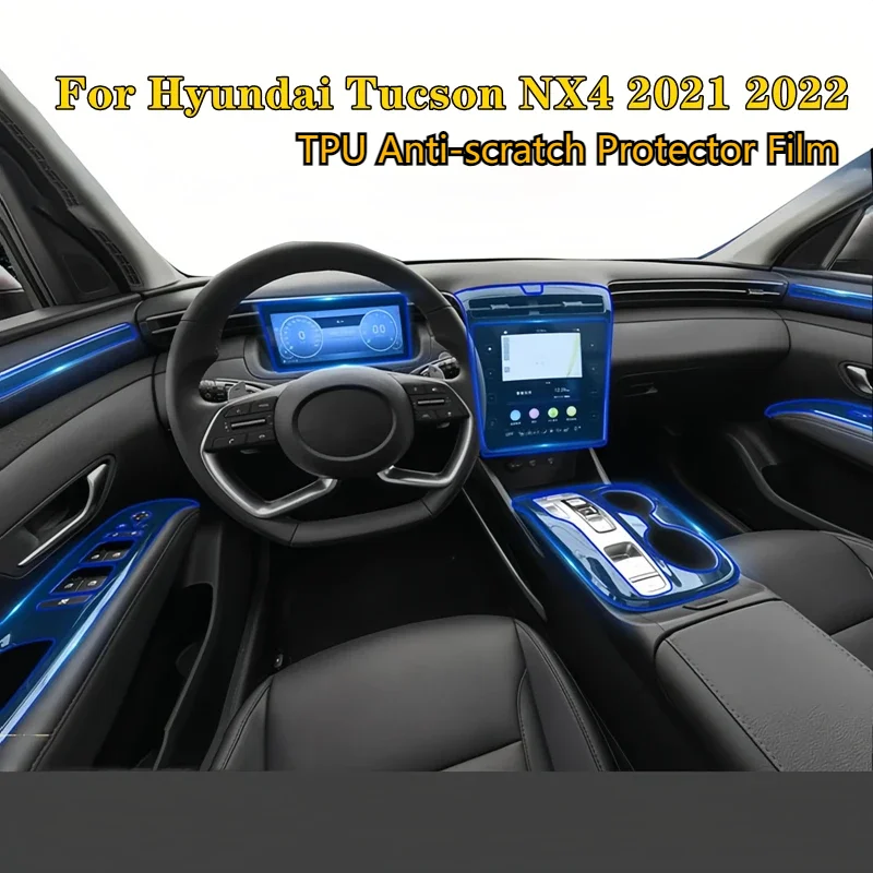 For Hyundai Tucson NX4 2021 2022 Car Door Center Console GPS Media Dashboard Navigation TPU Anti-scratch Protector Film