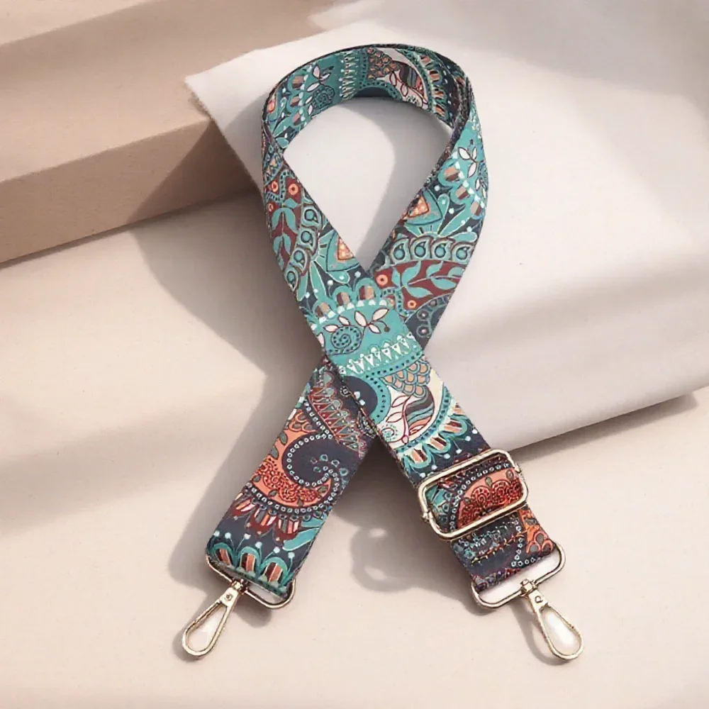 Ethnic Style Adjustable Wide Shoulder Strap Replacement Guitar Belt for Women Girls Crossbody Canvas Handbag Purses