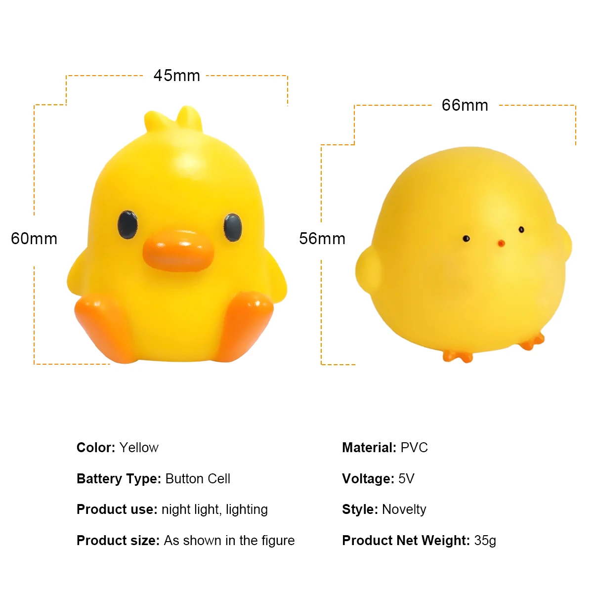 Led Night Light Duck Chick Silicone Baby White Lamp Battery Soft Cute Bedside Lamps Table For Sleep Desk Lighting Bed Room Study