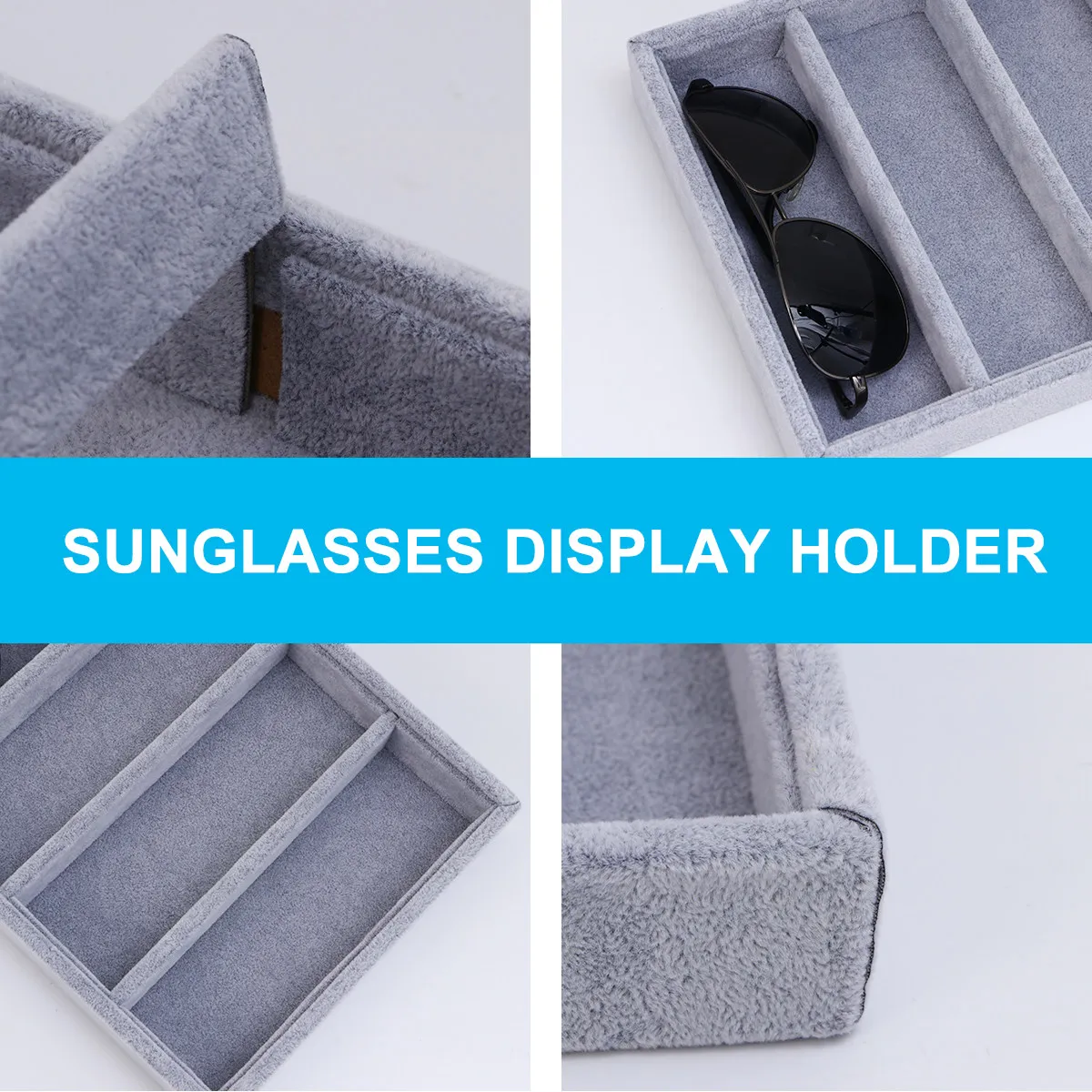 

Органайзер для очков и украшений: футляр-витрина на 6 отделений для солнцезащитных очков, тканевый бокс для хранения, 1 шт.