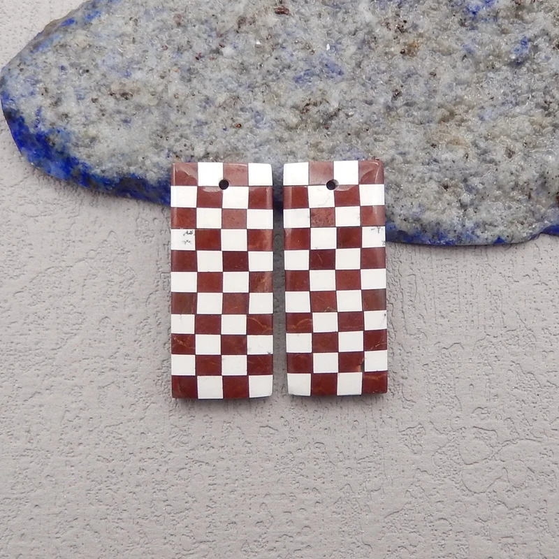 Natural Stone Multi-Color Picasso Jasper Howlite Earrings Beads,Fashion Jewelry Earrings Accessories For Women 29x13x4mm 6g