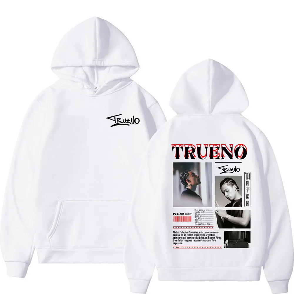 Raper Trueno Album Tour 2025 Gotycka Punkowa Bluza z Kapturem Zimowa Długi Rękaw Gruba Hip-hopowa Bluza Pulower Męska Damska Vintage Bluzy z Kapturem