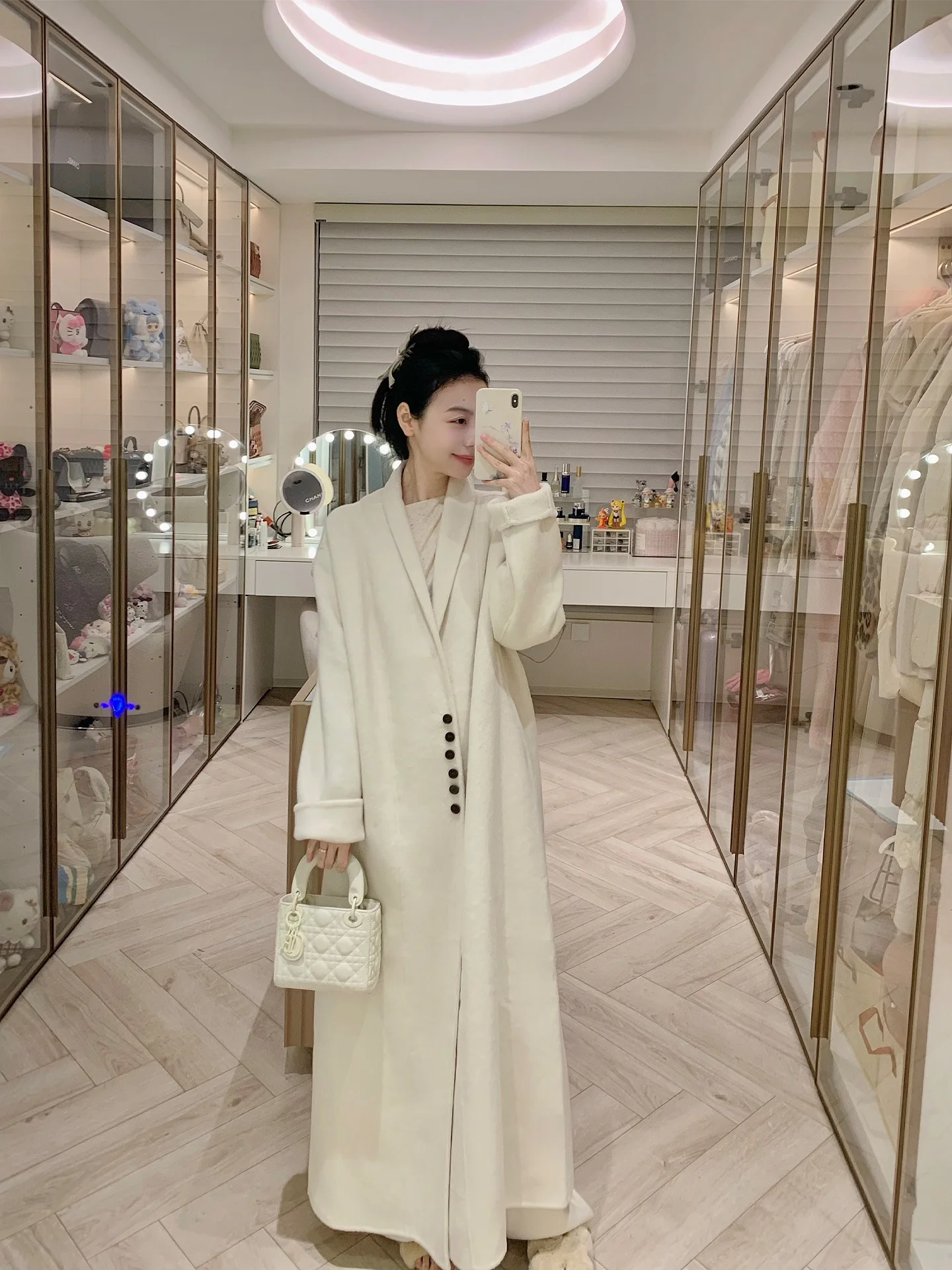 

FPOH Autumn Winter Series New Arrival Woolen Coat Straight Cut Commute Sle Long Sve V-Ne Mid-Length Women's Jaet