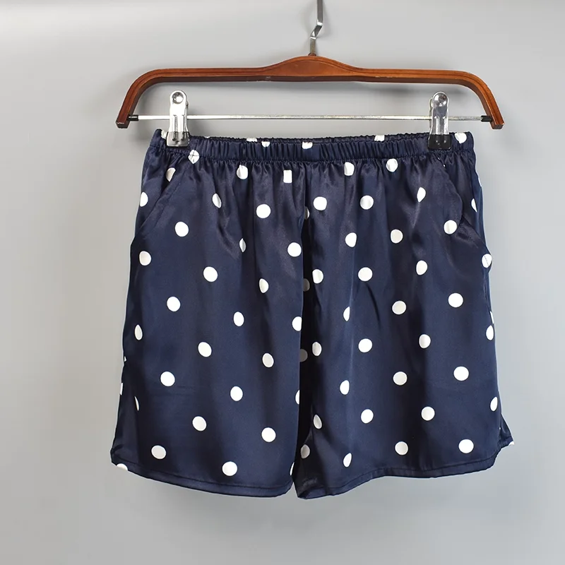 

Женские шелковые атласные пижамы, короткое нижнее белье, мягкие гладкие шорты в горошек для отдыха, летние женские пижамы