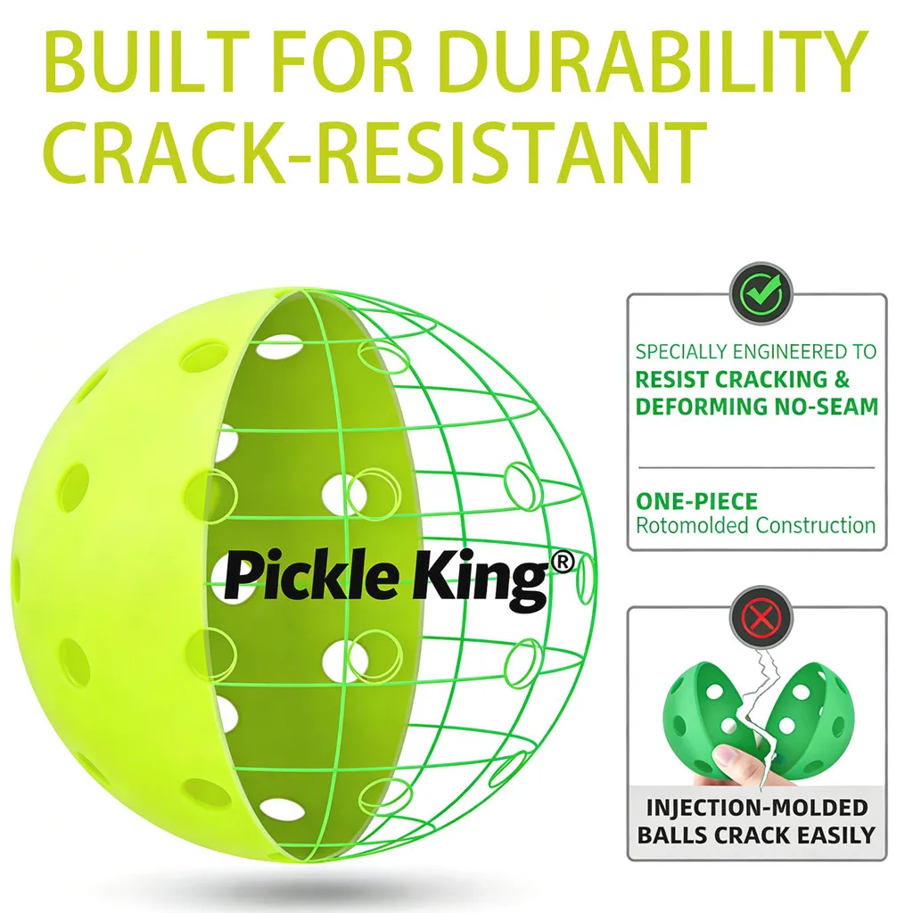 Pickleball Ball 40 Hole,6/12/24/30Pcs,Professional Competition Training for Pickleball, Stable Flight, Pickle King Ball image 2