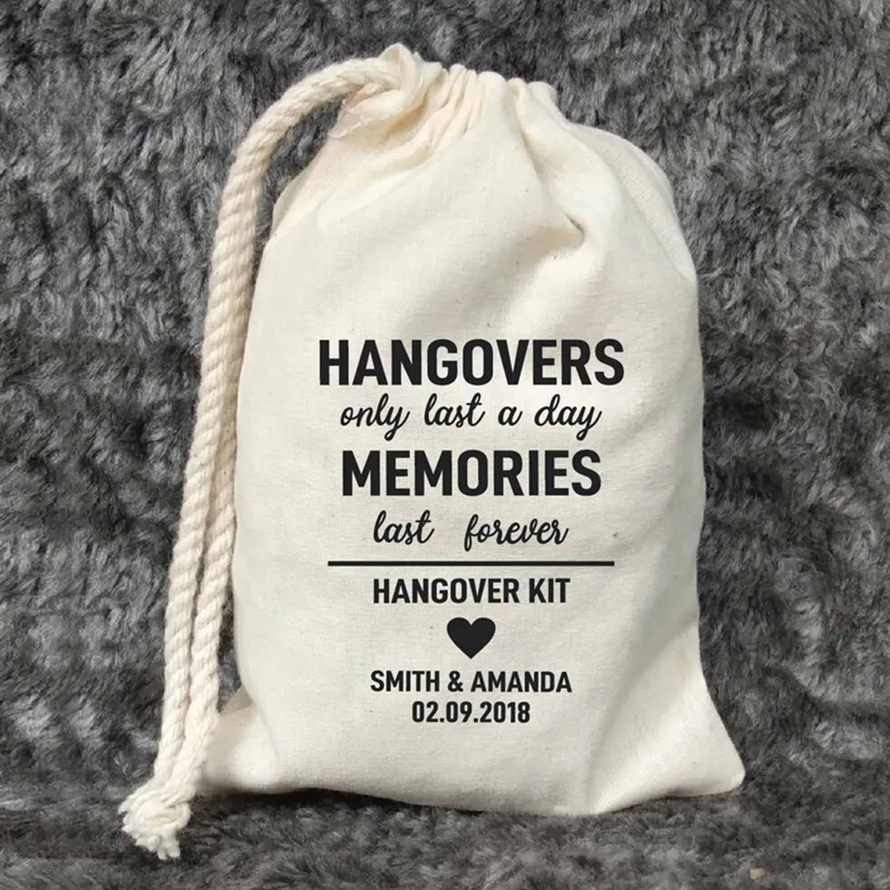 Hangover kit Bags-Recovery Kit Bags-Bachelorette Party Decorations-Wedding Welcome Bags-Survival bags-Hangovers only last a day