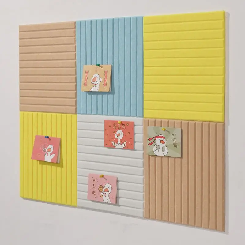 Korean Style Felt Board Wall Stickers with Vertical Stripes Home Decor Self Pasting Message Photos