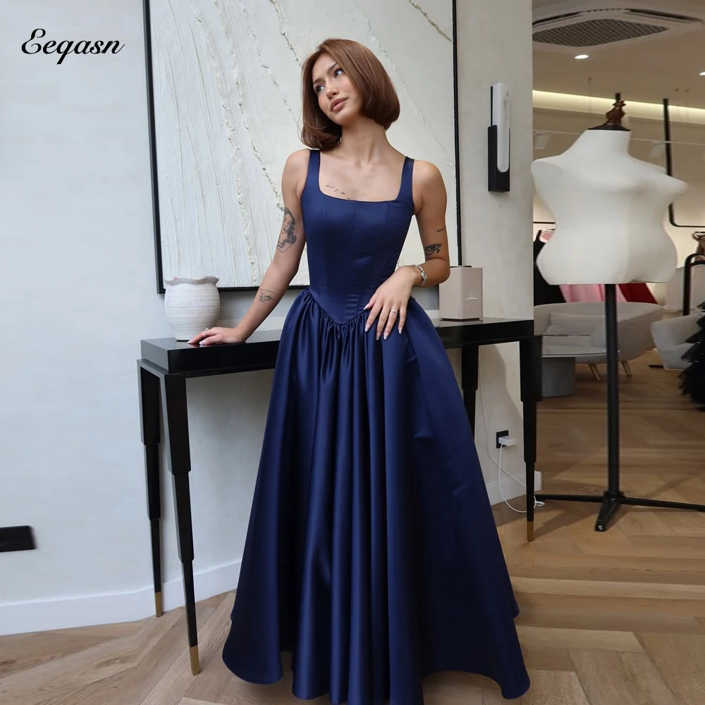 Matching Navy Blue Evening Dress A Line Strapless Satin Long Dresses Bespoke Occasion Gown Cocktail Formal Customized