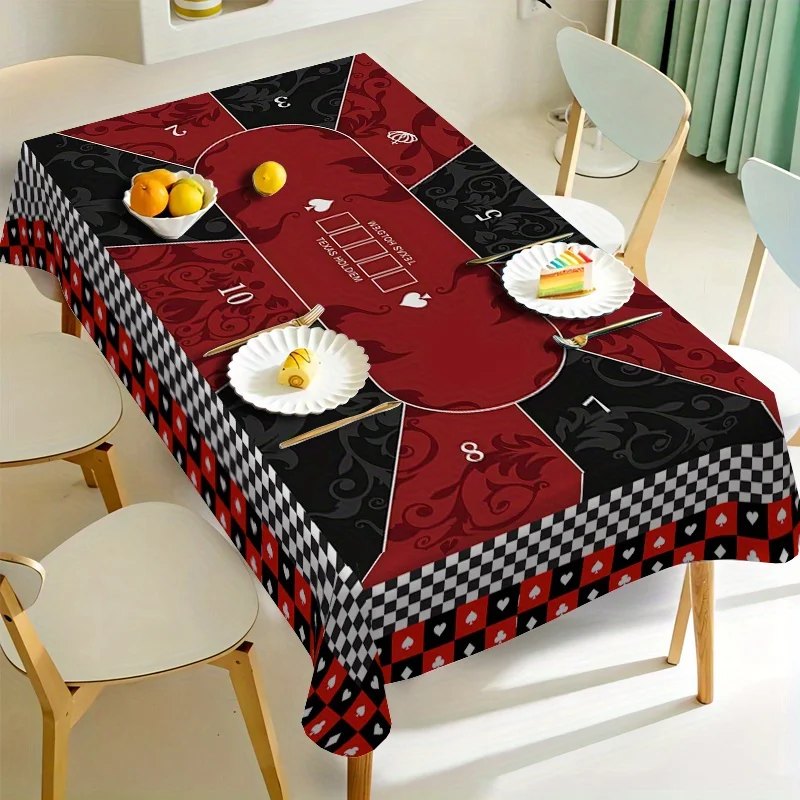 JIT-1pc Tablecloth with European Classic Poker Game Pattern, Elegant and Modern Design.zyc