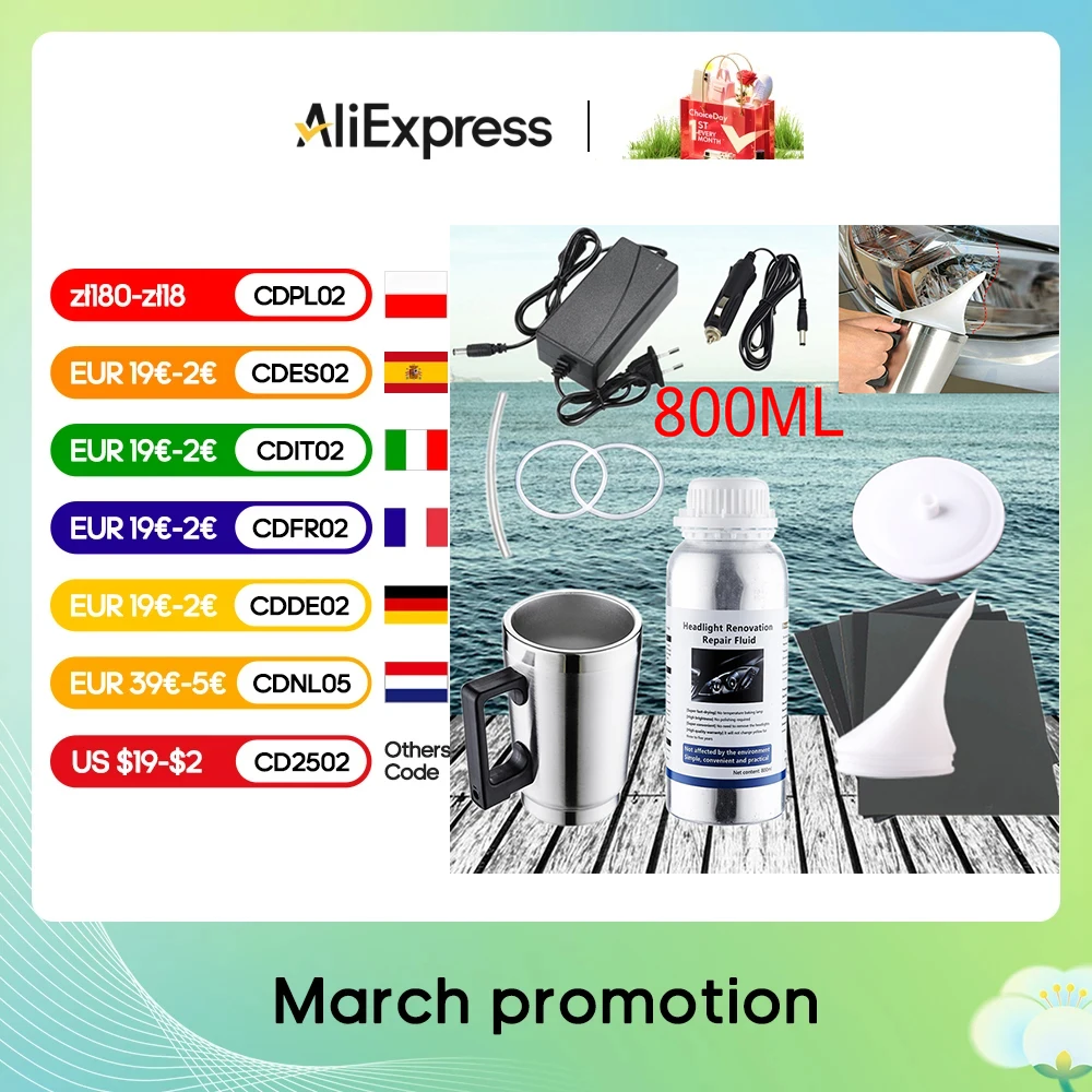 Car Headlights Renovation Polishing Kit Headlight Chemical Polishing Kit Automotive Care Tool 800ML Liquid Polymer Car Tool Set