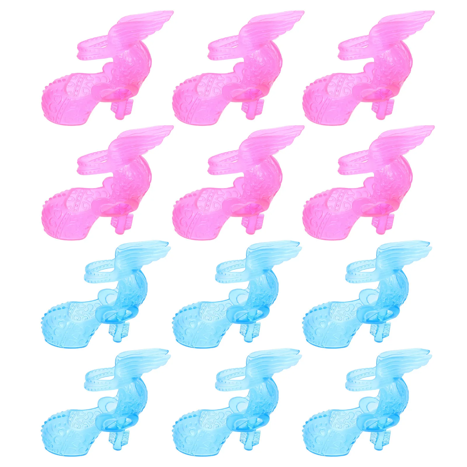 6 Pairs Colorful Crystal Mini High Heel Shoes for 60cm Dolls – Durable Dress-Up Role Play Accessories