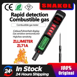 New Gas Leak Detector Combustible Natural Co2 Alcohol LPG Methane Analyzer Rechargeable Buzzer Alarm PPM LEL Tester