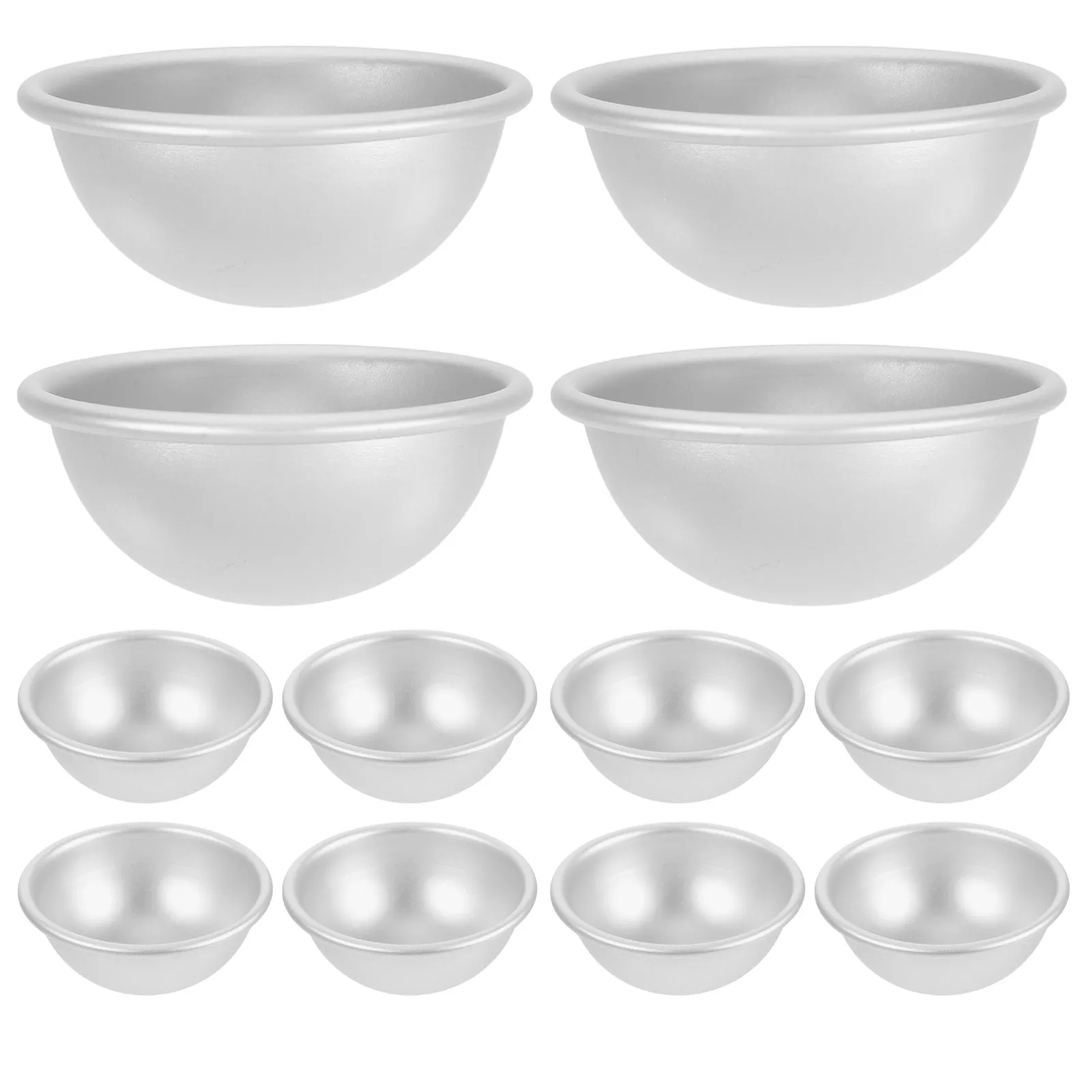 12Pcs Food-Grade Aluminium Alloy Bath Salt Making Molds Semi-Circular Ball Moulds for Handmade Soap Bath Bombs Salt Balls